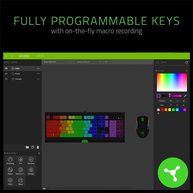 Razer Cynosa Chroma USB RGB - Gaming Keyboard