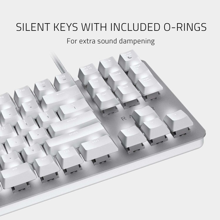 Razer Blackwidow Lite Mercury Silent Mechanical Gaming Keyboard - White