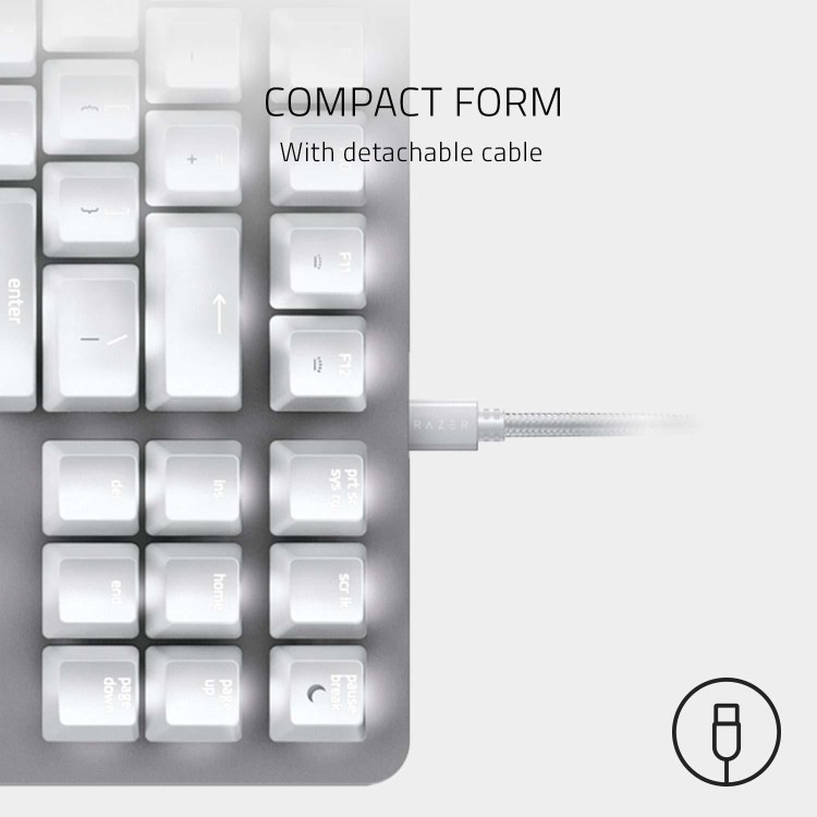 Razer Blackwidow Lite Mercury Silent Mechanical Gaming Keyboard - White