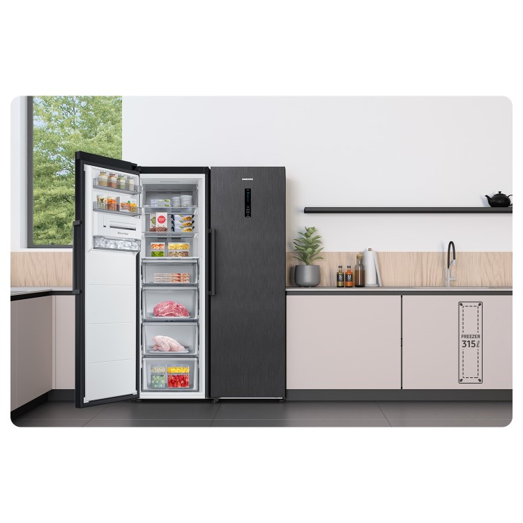 Samsung 323 Litre Tall Freestanding Freezer - Black