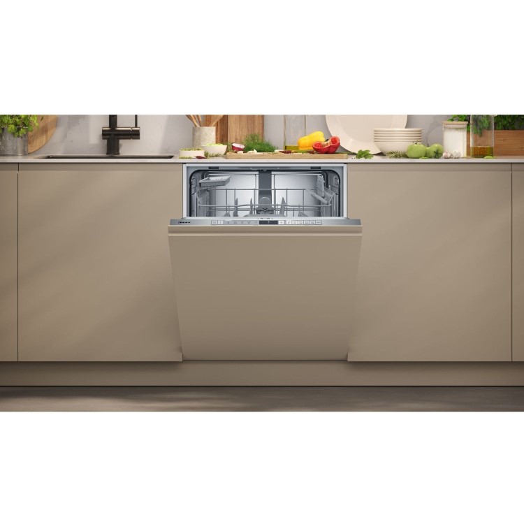Neff N30 Integrated Dishwasher - Smart Wi-Fi, D-Rated, Silver control panel
