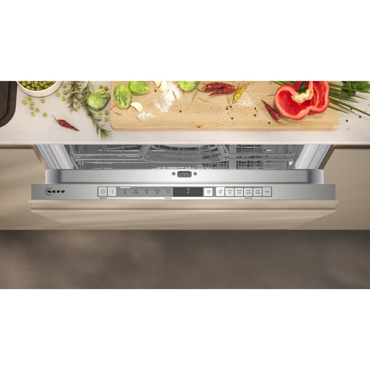 Neff N30 Integrated Dishwasher - Smart Wi-Fi, D-Rated, Silver control panel