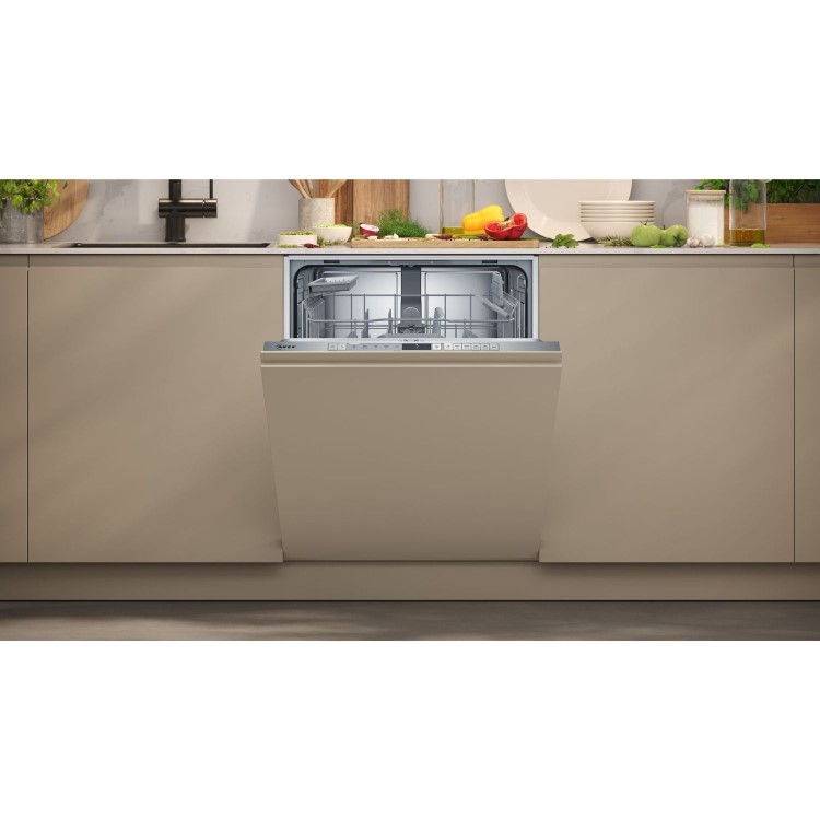 Neff N30 Integrated Dishwasher - Smart Wi-Fi, D-Rated, Silver control panel
