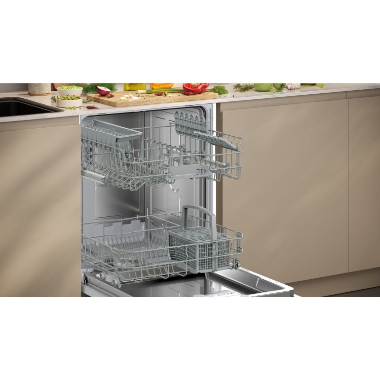 Neff N30 Integrated Dishwasher - Smart Wi-Fi, D-Rated, Silver control panel