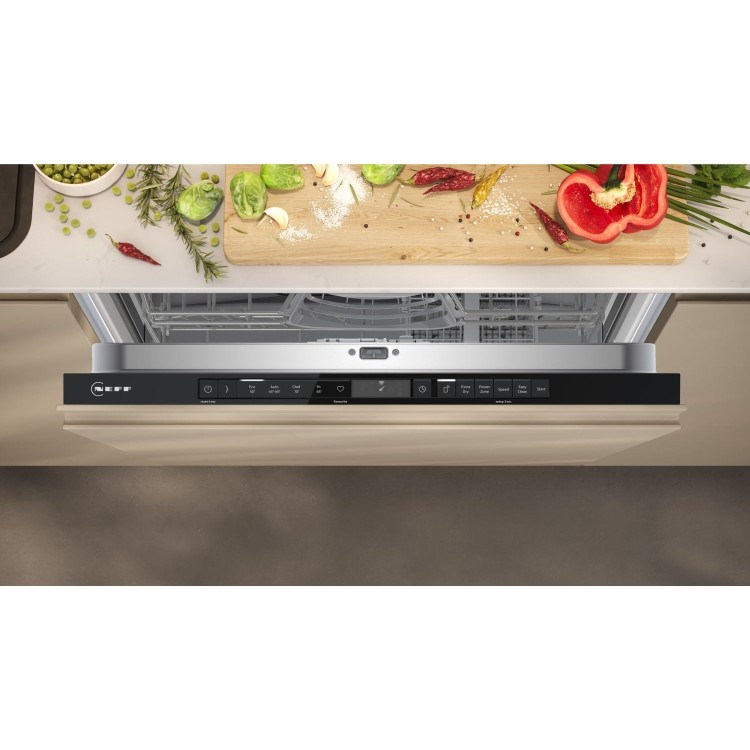 Neff N 30 Integrated Dishwasher - Smart Wi Fi Silver control panel