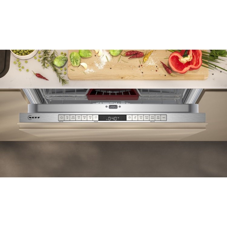 Neff N 50 Integrated Dishwasher - Smart Wi-Fi, D-Rated, Silver control panel