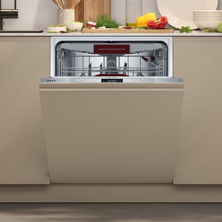Neff N70 Integrated Dishwasher - Smart Wi-Fi, B-Rated, Silver control panel