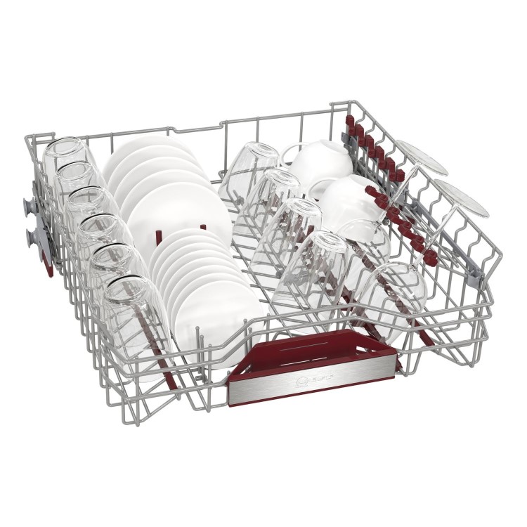 Neff N 50 Integrated Dishwasher - Smart Wi-Fi, D-Rated, Silver control panel