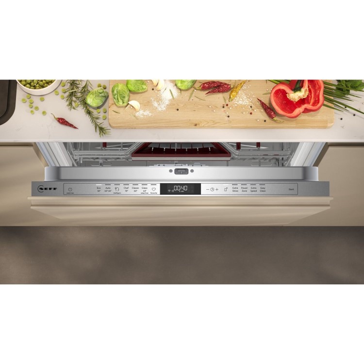Neff N70 Integrated Dishwasher - Smart Wi-Fi A-Rated Silver control panel
