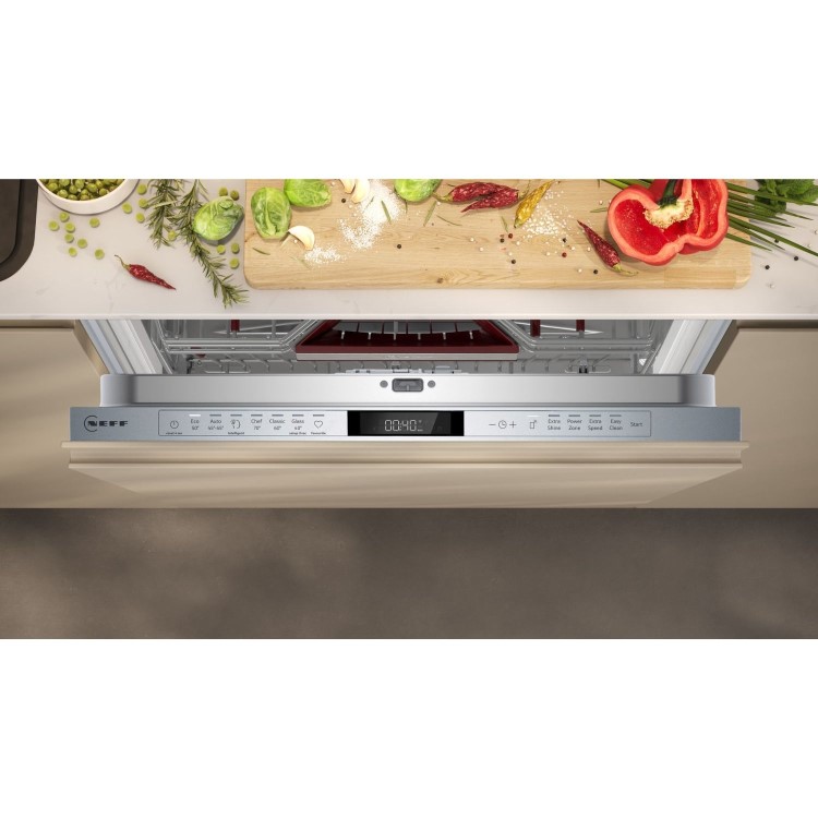Neff N 70 Integrated Dishwasher - Smart, B-rated, Silver control panel
