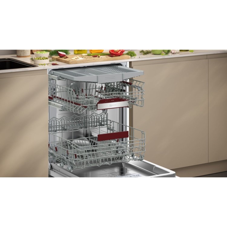 Neff N 70 Integrated Dishwasher - Smart, B-rated, Silver control panel