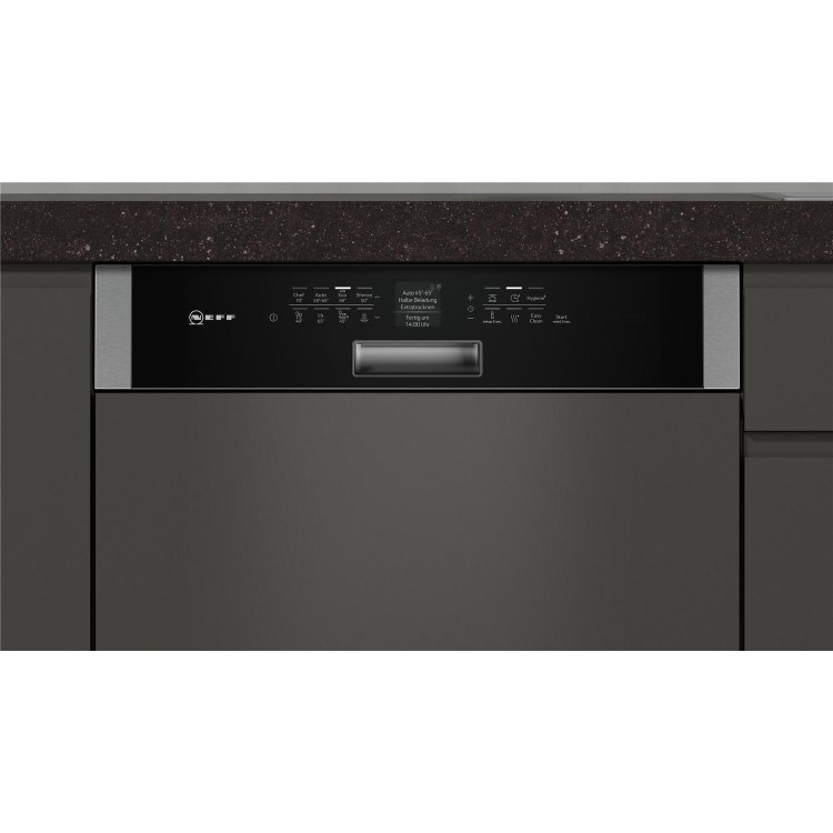 Neff S416T80S0G 14 Place Semi Integrated Dishwasher - Black Control Panel