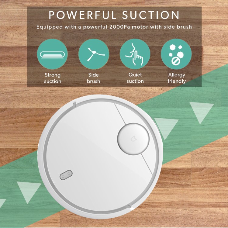 Xiaomi S Series Smart WiFi Laser LDS Navigation Robot Vacuum Cleaner 2000Pa 5200 mAH Battery - SDJQR02RR