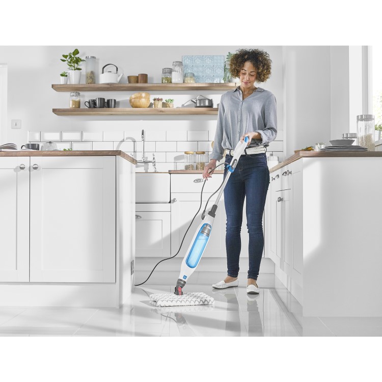 Shark Klik n' Flip Manual Steam Mop - White & Blue