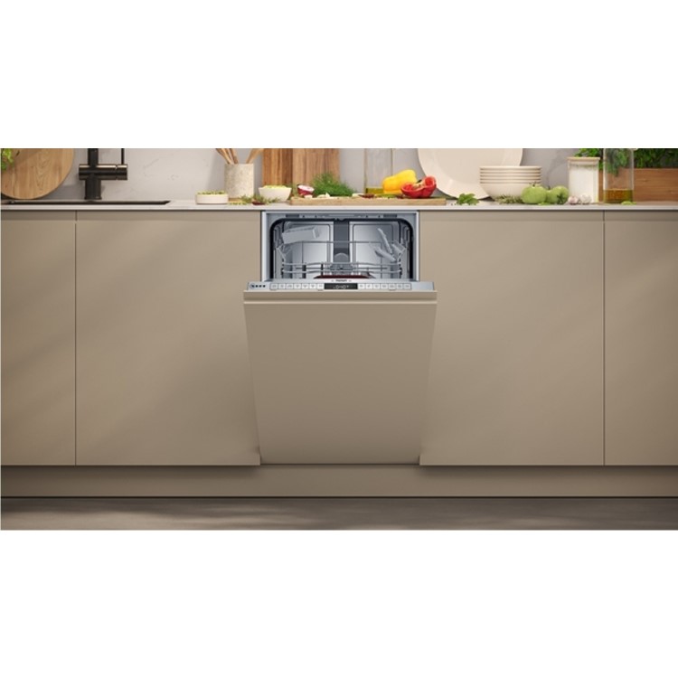 Neff N50 Integrated Slimline Dishwasher - Smart Wi-Fi, Silver control panel