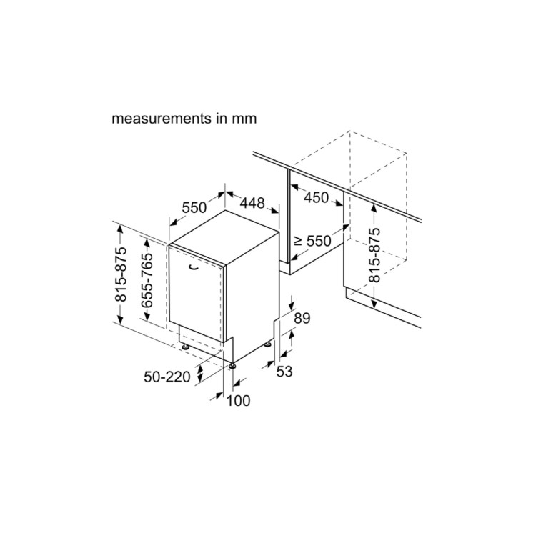 Neff N50 Integrated Slimline Dishwasher - Smart Wi-Fi, Silver control panel