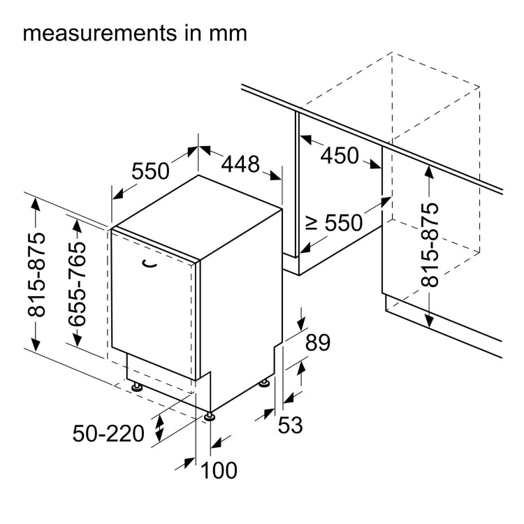 Neff N 50 Integrated Dishwasher - Smart, D-rated, Silver control panel