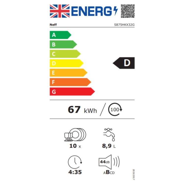 Neff N 50 Integrated Dishwasher - Smart, D-rated, Silver control panel