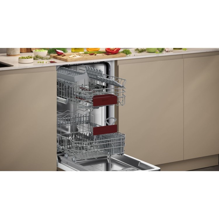 Neff N 50 Integrated Dishwasher - Smart, D-rated, Silver control panel