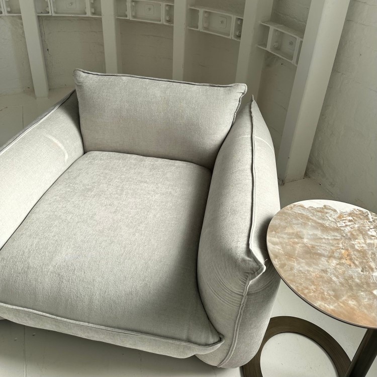Beige Chenille Cloud Armchair - Santo