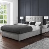 Grey Velvet King Size Ottoman Bed - Safina