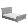 Grey Velvet Double Chesterfield Sleigh Bed Frame - Safina