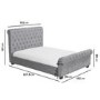 Grey Velvet Double Chesterfield Sleigh Bed Frame - Safina