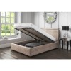 Safina Double Ottoman Bed with Stud Detailing in Beige Velvet