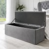 Ottoman Storage Blanket Box in Grey Velvet - Safina