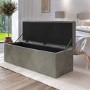 Brown Velvet Ottoman Storage Blanket Box - Safina