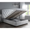 Safina Wing Back Double 
Ottoman Bed in Silver/Grey Velvet