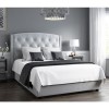 Safina Wing Back Double 
Ottoman Bed in Silver/Grey Velvet