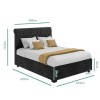 Dark Grey Velvet King Size Ottoman Bed with Roll Top Headboard - Safina