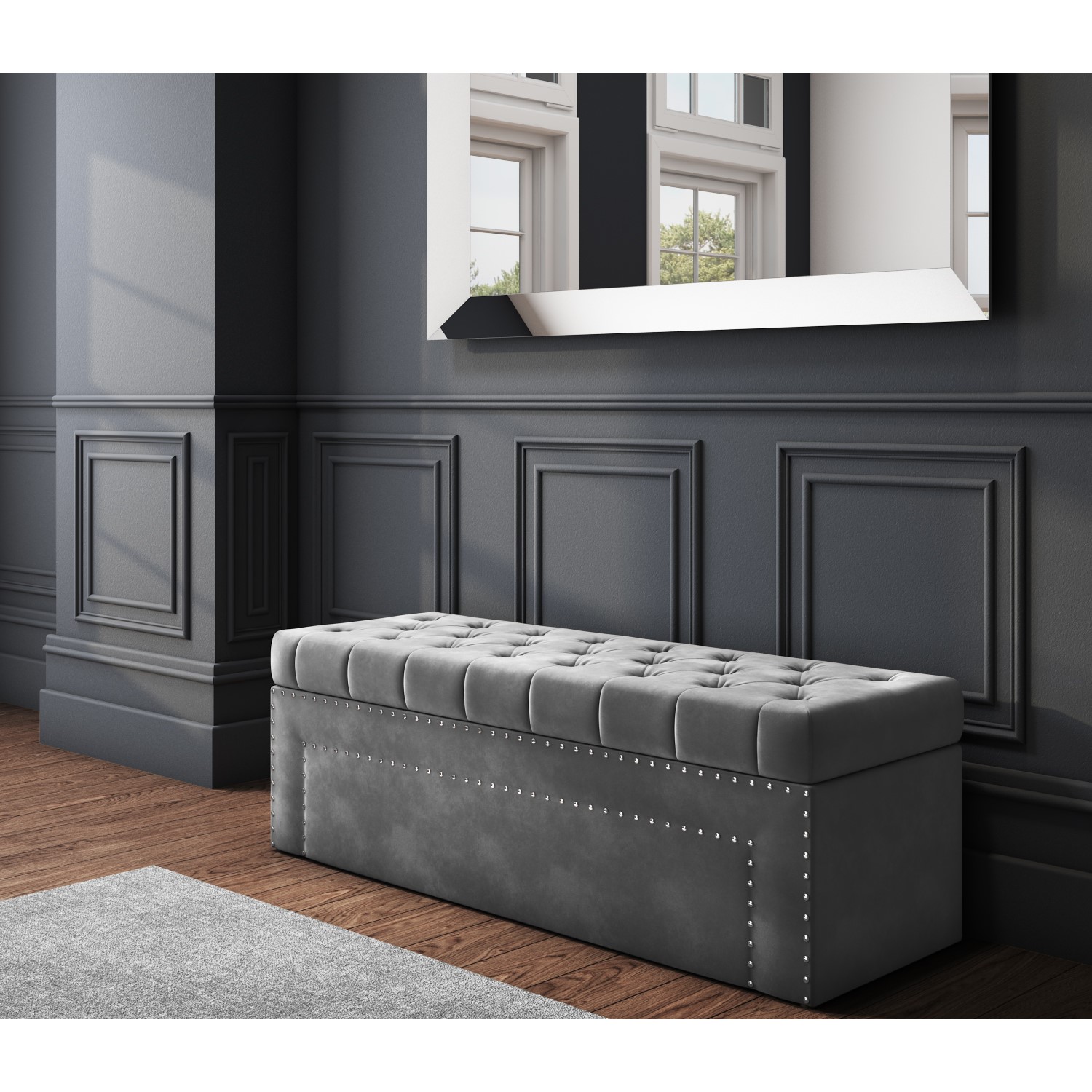 Safina Hall Storage Bench in Grey BuyItDirect.ie