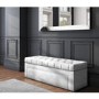 Silver Grey Velvet Ottoman Blanket Box with Stud Detail- Safina