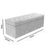 Silver Grey Velvet Ottoman Blanket Box with Stud Detail- Safina