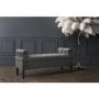 Safina Hall Storage Bench in Grey Velvet