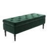 Dark Green Velvet Ottoman Storage Bench - Safina