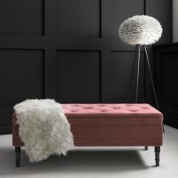 Safina Storage Bench in Blush Pink Velvet