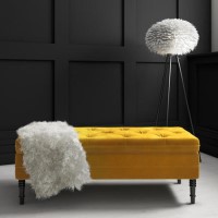 Safina Storage Bench in Mustard Yellow