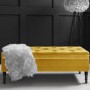Mustard Yellow Velvet End-of-Bed Ottoman Storage Bench - Safina