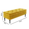 Mustard Yellow Velvet End-of-Bed Ottoman Storage Bench - Safina