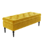 Mustard Yellow Velvet End-of-Bed Ottoman Storage Bench - Safina