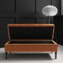 Safina Hallway Storage Bench in Burnt Orange Velvet 