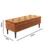 Safina Hallway Storage Bench in Burnt Orange Velvet 
