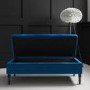 Navy Blue Velvet End-of-Bed Ottoman Storage Bench with Button Detail - Safina