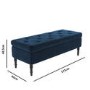 Safina Hallway Storage Bench in Navy Blue Velvet
