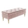 Pink Velvet Ottoman Storage Bench - Safina