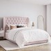 Pink Velvet King Size Ottoman Bed with Winged Headboard - Safina