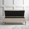 Beige Fabric End of Bed Ottoman Storage Bench - Safina